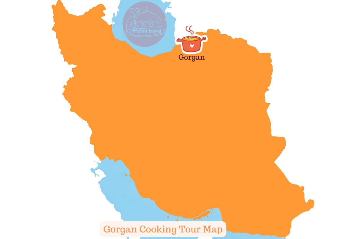 Explorez le parcours culinaire de Gorgan sur la carte !