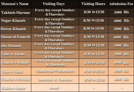 golestan-palace-timetable